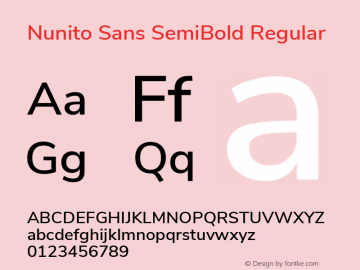 Nunito Sans SemiBold Version 2.000 Font Sample