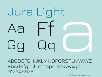 Jura Light Version 5.101;PS 005.101;hotconv 1.0.88;makeotf.lib2.5.64775图片样张