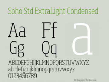 SohoStd-ExtraLightCondensed Version 1.000 Font Sample