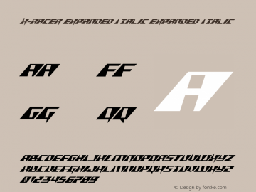 X-Racer Expanded Italic 001.000 Font Sample