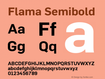 Flama-Semibold Version 3.000 Font Sample