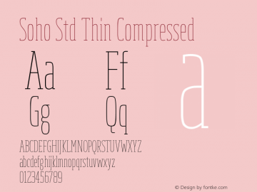 SohoStd-ThinCompressed Version 1.000 Font Sample