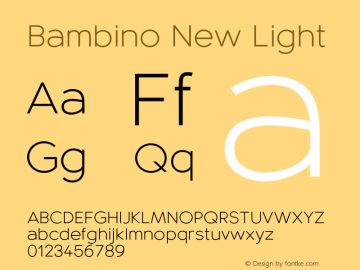 Bambino New Light Version 1.000;PS 001.000;hotconv 1.0.70;makeotf.lib2.5.58329 Font Sample
