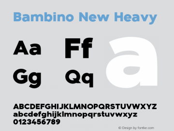 Bambino New Heavy Version 1.000;PS 001.000;hotconv 1.0.70;makeotf.lib2.5.58329 Font Sample