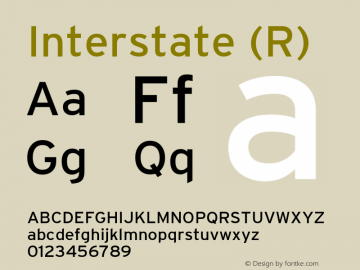 Interstate (R) Version 1.00 August 9, 2011, initial release Font Sample
