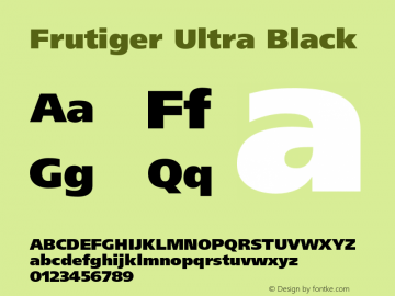 Frutiger-UltraBlack Version 001.000图片样张