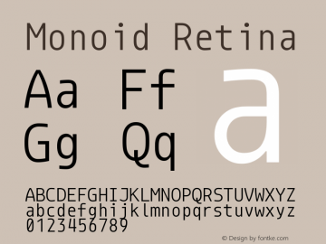 Monoid Retina Version 0.60 Font Sample
