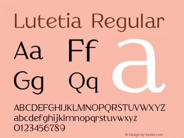 Lutetia Brendel            :27.04.1995 Font Sample