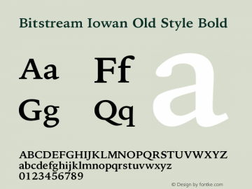 Bitstream Iowan Old Style Bold Version 003.001 Font Sample