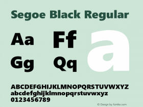 Segoe Black Version 2.21 Font Sample