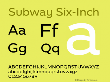 Subway-SixInch Version 1.000 Font Sample