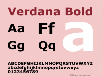 Verdana Bold Version 2.40 Font Sample