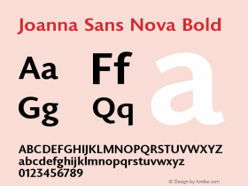 Joanna Sans Nova Bold Version 1.00 Font Sample