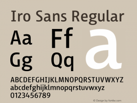 Iro Sans Regular Version 1.001 Font Sample