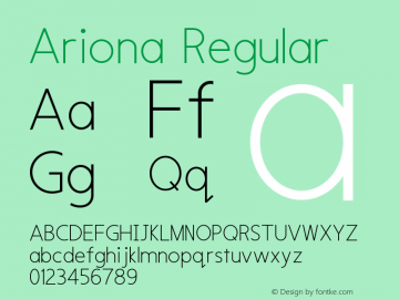 Ariona Version 1.000;PS 001.000;hotconv 1.0.70;makeotf.lib2.5.58329 Font Sample