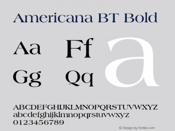 Americana BT Bold mfgpctt-v1.52 Tuesday, January 26, 1993 10:53:04 am (EST) Font Sample