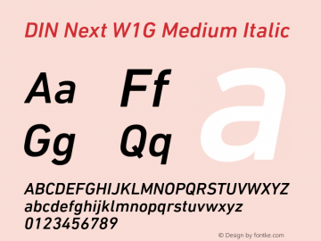 DINNextW1G-MediumItalic Version 1.00图片样张