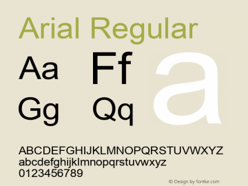 Arial Version 2.95 Font Sample