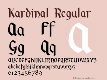 Kardinal Brendel            :10.12.1994 Font Sample