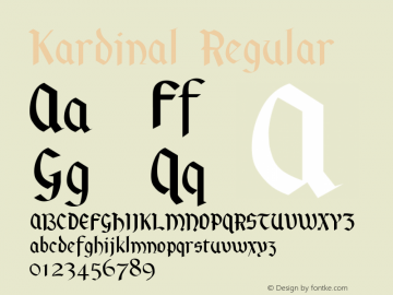 Kardinal Brendel            :10.12.1994 Font Sample