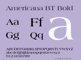 Americana BT Bold mfgpctt-v1.52 Tuesday, January 26, 1993 10:53:04 am (EST)图片样张