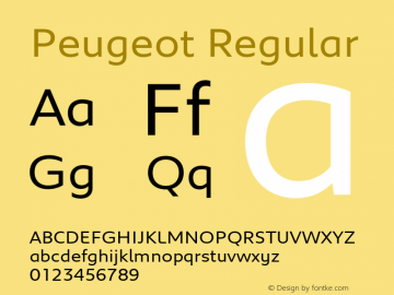 Peugeot Version 2.000 Font Sample