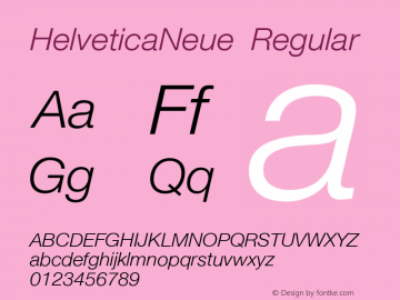 12 pt. Helvetica* 46 Light Italic   11472 Version 1.00 Font Sample