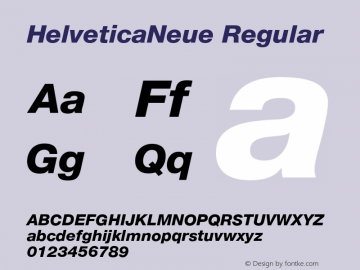 12 pt. Helvetica* 86 Heavy Italic   15472 Version 1.100 Font Sample