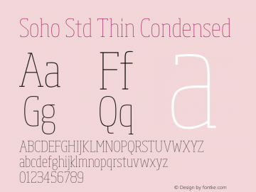 SohoStd-ThinCondensed Version 1.000 Font Sample