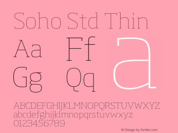 SohoStd-Thin Version 1.000 Font Sample