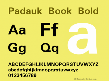 Padauk Book Bold Version 3.003 Font Sample