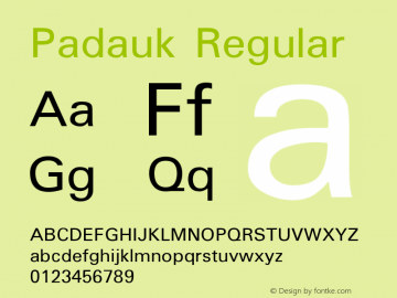 Padauk Version 3.003 Font Sample