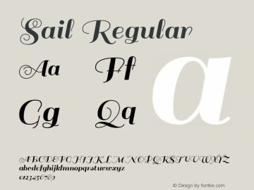 Sail Version 1.001 Font Sample