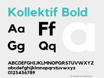 Kollektif Bold Version 1.001; build 0002 Font Sample