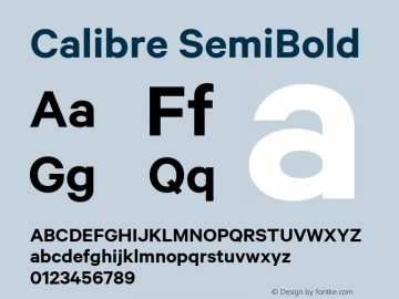 Calibre-SemiBold Version 1.000 Font Sample