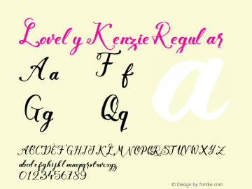 Lovely Kenzie Version 1.0 Font Sample