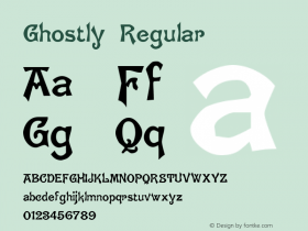 Ghostly Normal Altsys Fontographer 4.0 3/1/94 Font Sample