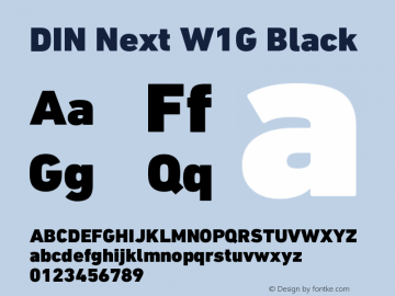 DINNextW1G-Black Version 1.00;com.myfonts.linotype.din-next.w1g-black.wfkit2.3Kni图片样张