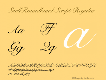 Snell Roundhand Script V.1.0 Font Sample