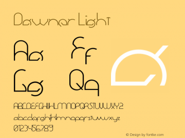 Dawner-Light Version 1.000 2014 initial release Font Sample