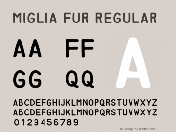 Miglia Fur Version 1.0 Font Sample