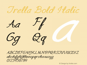 Trella-BoldItalic Version 1.000 Font Sample