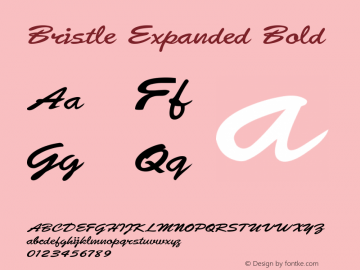 Bristle-ExpandedBold Version 1.500 Font Sample