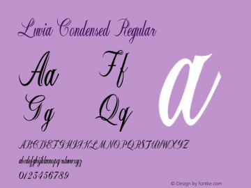 Luvia-CondensedRegular Version 1.000 Font Sample