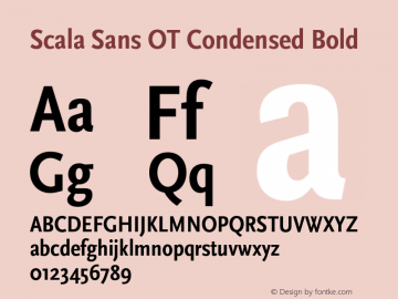 ScalaSansOT-CondBold Version 7.504; 2005; Build 1001 Font Sample