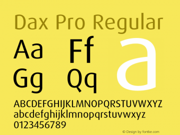 DaxPro Version 7.504; 2005; Build 1009 Font Sample