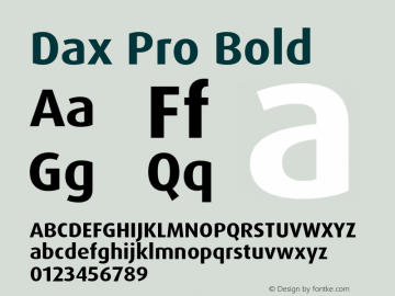 DaxPro-Bold Version 7.504; 2005; Build 1008 Font Sample