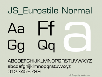 JS_Eurostile Lithuanian Normal 001.000 Font Sample