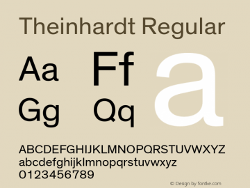 Theinhardt-Regular Version 3.001 Font Sample