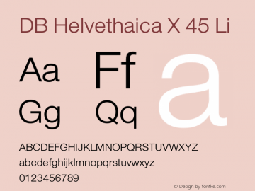 DBHelvethaicaX-45Li Version 3.200 Font Sample